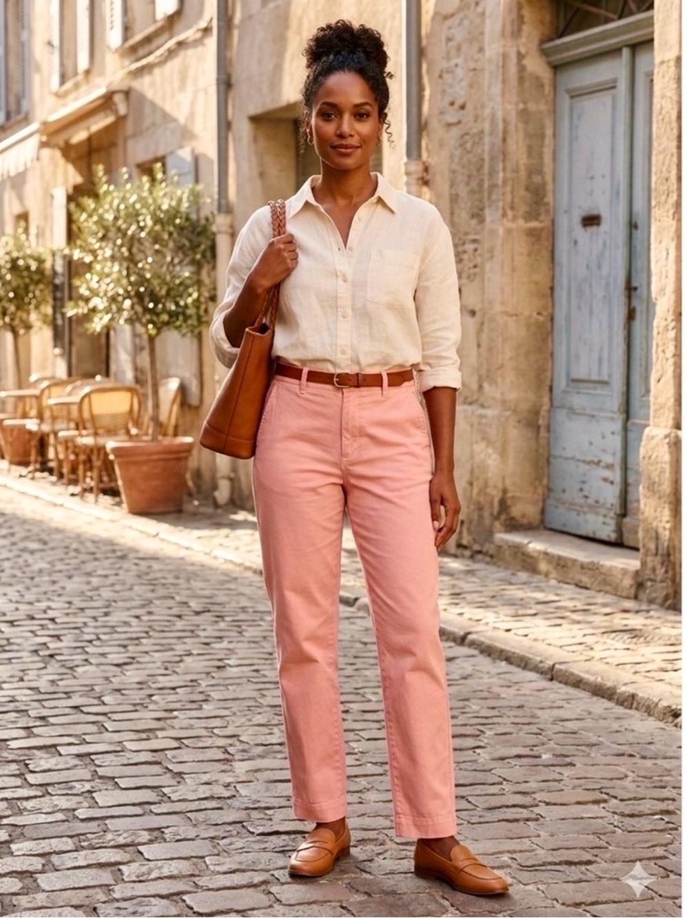 Lord & Taylor Classic Chino Pants Womens 12 Salmon Coral Pink Preppy Coastal⁠